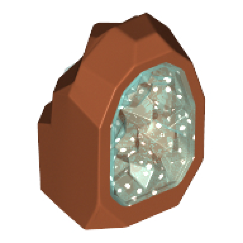 Rots 1x1 geode met kristal Dark Orange